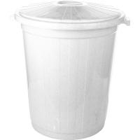 Бак с крышкой;пластик;105л;D=60,H=65см;белый Бак с крышкой;пластик;105л;D=60,H=65см;белый