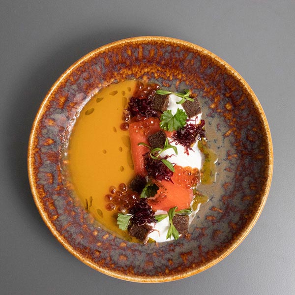 Салатник «Везувиус Амбер»;фарфор;0,65л;D=21,5см;амбер