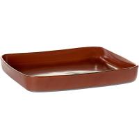 Блюдо квадратное;керамика;,H=24,L=180,B=180мм;коричнев.