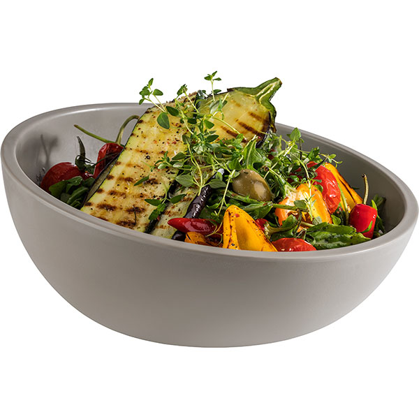 Салатник «Элемент»;пластик;1,45л;D=26,H=12,5см;камен.-серый.,матовый