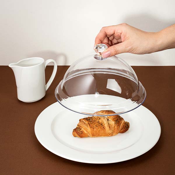 Крышка для тарелки;поликарбонат;D=20,H=11см;прозр.