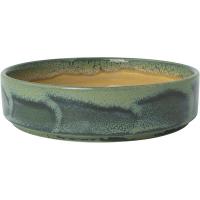 Тарелка «Аврора Революшн Джейд» с бортом;фарфор;1,065л;D=165,H=45мм;бежев.,зелен.