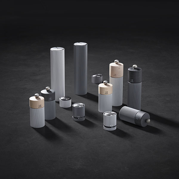 Мельница для перца «Лайн»;бук,алюмин.;D=52,H=180мм;белый,св. дерево