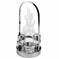 Набор д/специй соль,перец,масло,уксус;стекло,сталь нерж.;D=10,9,H=24,L=11,5,B=11,5см;прозр.,металлич