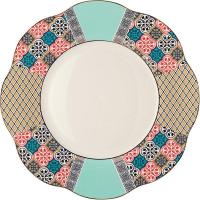 Тарелка «Анемон Ютения» мелкая;кост.фарф.;D=20,5см;белый,разноцветн.