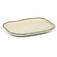 Блюдо «Мерси» №3;песчаник;,H=14,L=145,B=105мм;кремов.