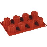 Форма кондитерская «Цветок» [8ячеек];силикон;D=60,H=50,L=295,B=175мм;кирпичн.