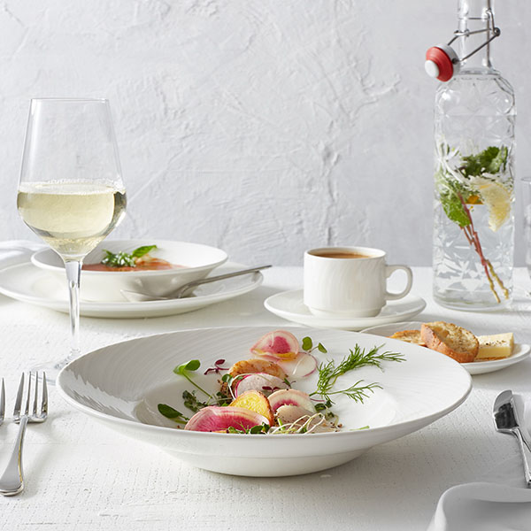 Блюдце «Спайро»;фарфор;D=155/47,H=22мм;белый