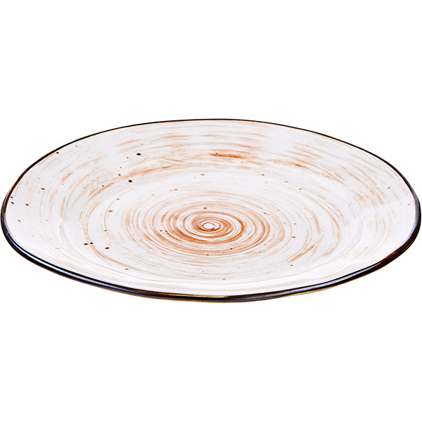 Тарелка «Пастораль» мелкая;фарфор;,H=20,L=175,B=155мм;оранжев.