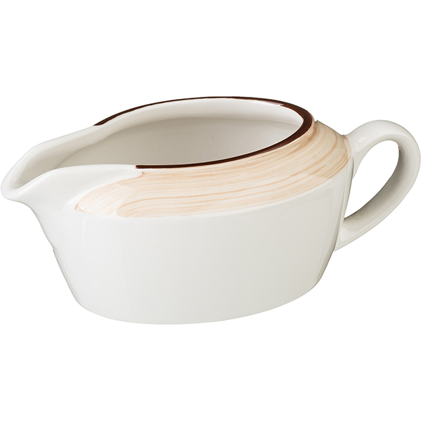 Соусник «Чино»;фарфор;127мл;,H=50,L=133,B=78мм;белый,бежев.
