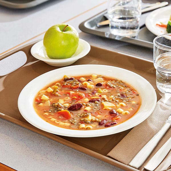 Тарелка глубокая «Отельер»;стекло;300мл;D=22,5см;белый