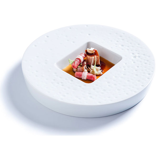 Тарелка «Минерал»;фарфор;,L=23см;белый