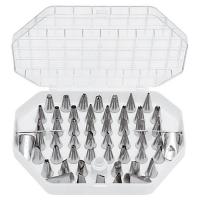 Набор кондитерских насадок[55шт];сталь нерж.;,H=30,L=210,B=165мм;металлич.