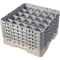 Кассета для бокалов 25 ячеек Dmax=87,Hmax=257мм;полипроп.;,H=30,8,L=50,B=50см;бежев.,серый