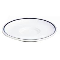 Блюдце «Фачетта Блю»;фарфор;D=176,H=22мм;белый,синий