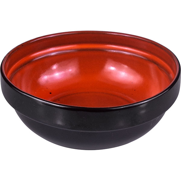 Тарелка глубокая «Млечный путь оранжевый»;фарфор;0,6л;D=155,H=60мм;оранжев.,черный