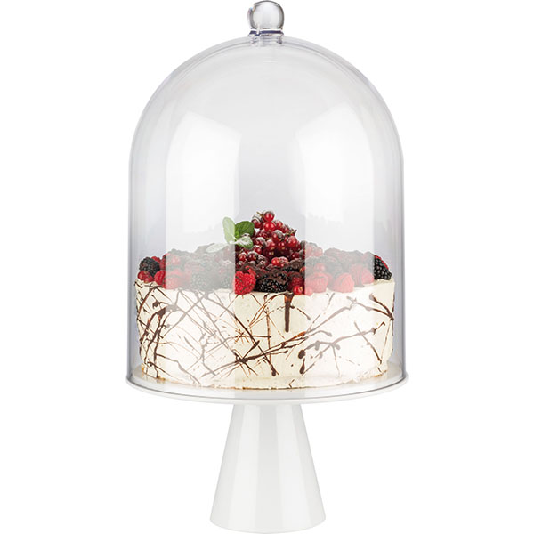 Крышка круглая для тортовниц «Супер доме»;поликарбонат;D=30,H=40см;прозр.