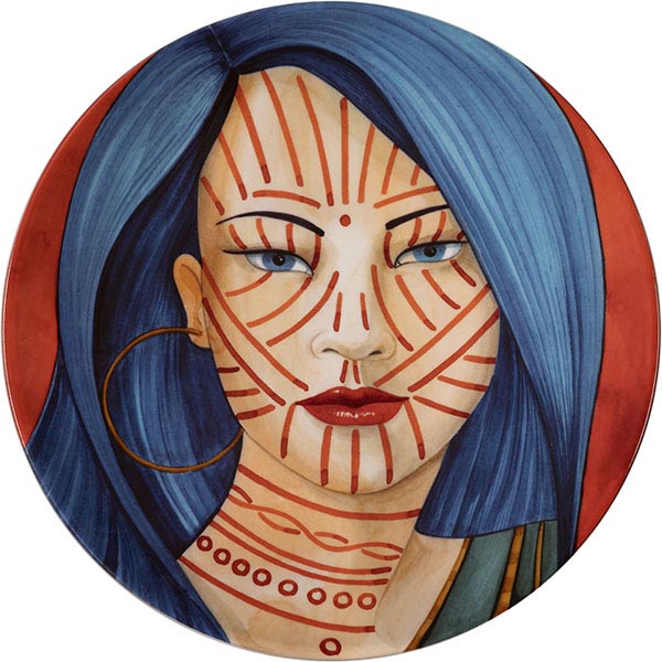 Тарелка «Анимае» в ассортименте набор[6шт];фарфор;D=32см;разноцветн.