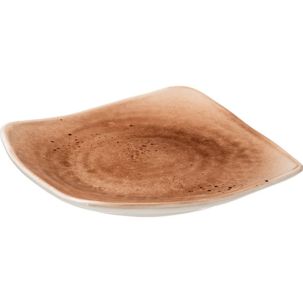 Тарелка «Маррон Реативо» квадратная;фарфор;,L=22,B=22см;коричнев.,бежев.