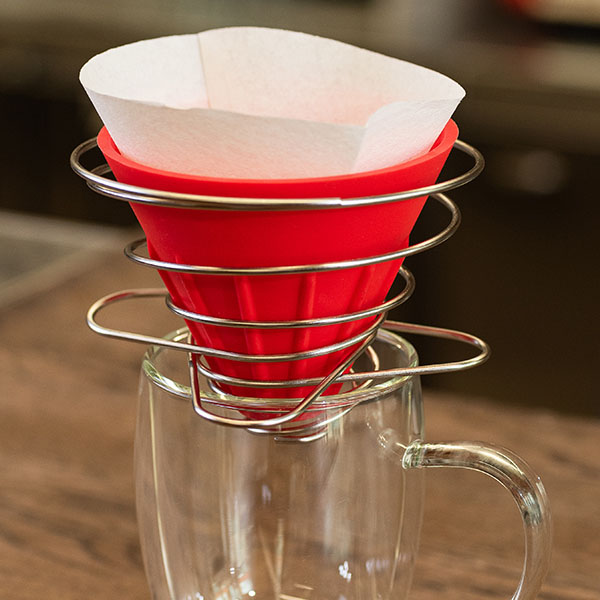 Воронка (пуровер);силикон;D=10/2см;красный