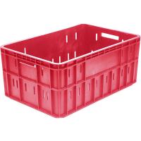 Ящик для продуктов перфорированный (от -18 до +50°C);полиэтилен;62,4л;,H=26,L=60,3,B=40,3см;красный