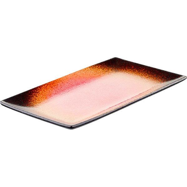 Блюдо «Агат» прямоугольное;фарфор;,H=23,L=275,B=165мм;красный,черный