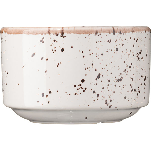 Сахарница «Пунто Бьянка»;фарфор;350мл;D=100,H=65мм;белый,черный