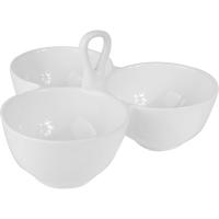 Менажница тройная «Кунстверк»;фарфор;250мл;D=10,H=12,L=20,5,B=20,5см;белый