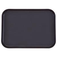 Поднос прорезиненный прямоугольный;стеклопласт.;,L=34,5,B=27см;черный