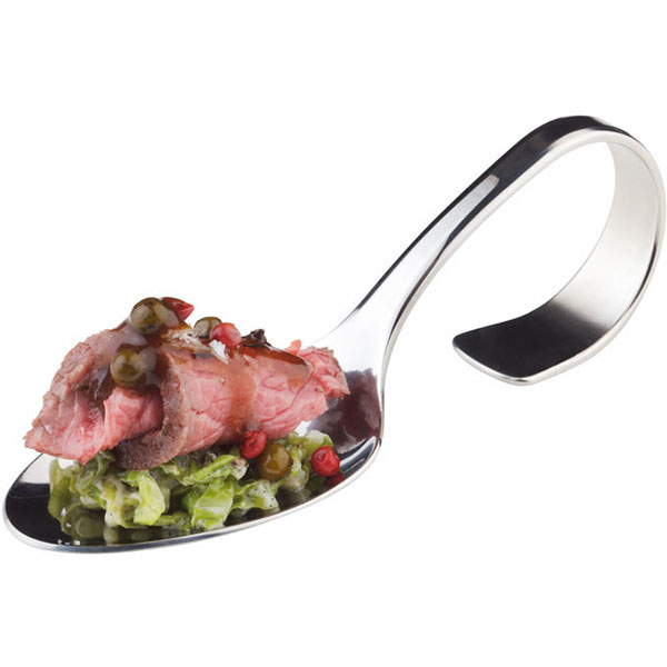 Ложка д/этажерки;сталь нерж.;,H=40,L=130,B=45мм;металлич.