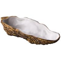 Тарелка «Ро Дизайн Бай Эрбиси» для презентаций;керамика;375мл;,H=50,L=240,B=106мм;белый,коричнев.