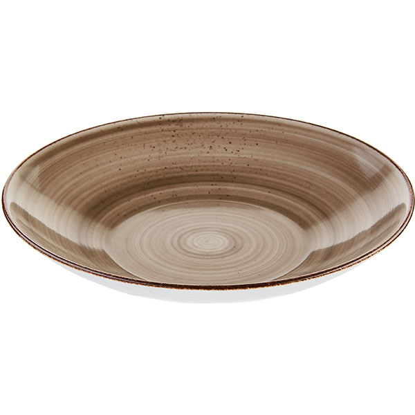 Тарелка глубокая «Опшенс Рустик Вуд»;фарфор;1л;D=239,H=45мм;болотн.