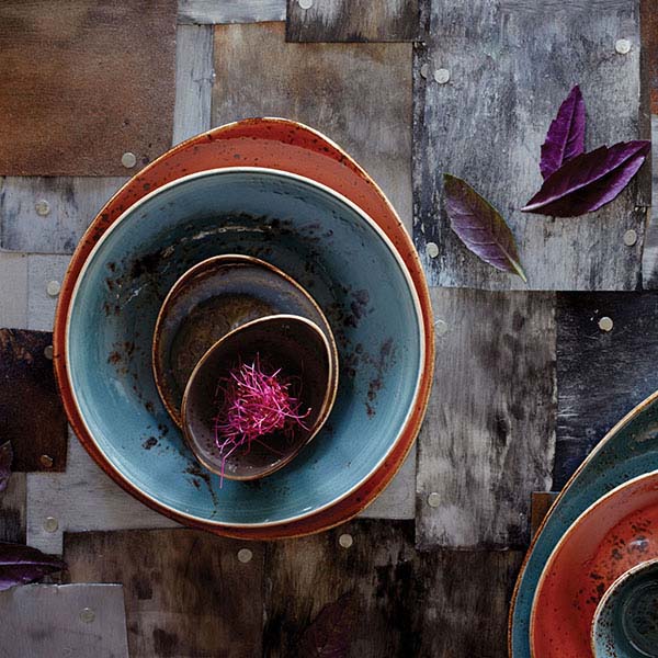 Салатник «Крафт Блю»;фарфор;1л;D=255,H=35мм;синий