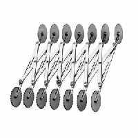 Нож роликовый для теста 7лезвий;D=55,L=280мм;металлич.