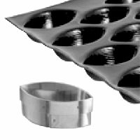 Форма кондитерская «Кнель»[100шт];силикон,стеклопласт.;,H=17,L=42,B=22мм