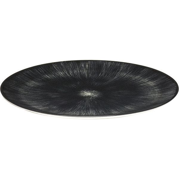 Тарелка «Де» №6;фарфор;D=24см;кремов.,черный