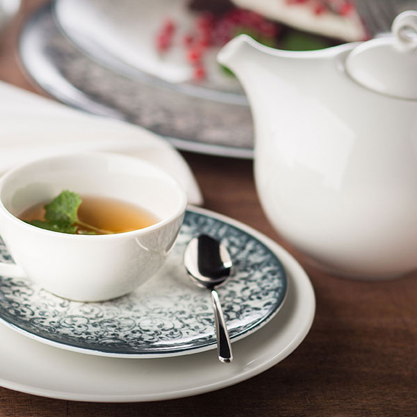 Блюдце «Винтаж» набор[2шт];фарфор;D=16см;кремов.,сизый