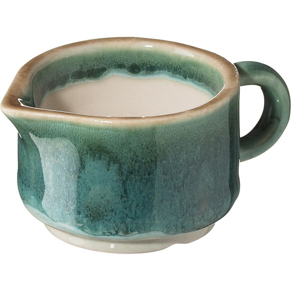 Сливочник «Эрбосо Реативо»;фарфор;50мл;D=65,H=40мм;малахит.,кремов.