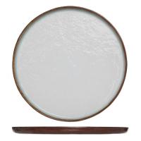 Тарелка «Плато» мелкая;фарфор;D=273,H=15мм;белый,коричнев.