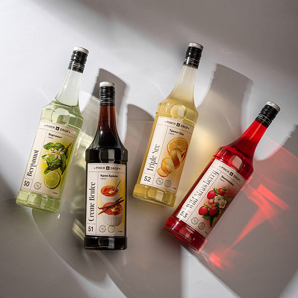 Сироп «Земляника» Pinch&Drop;стекло;1л;D=85,H=330мм;красный