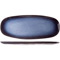 Блюдо овальное;керамика;,L=36,5,B=15см;синий,черный