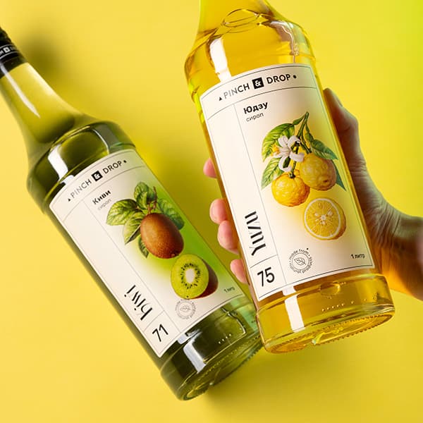 Сироп «Киви» Pinch&Drop;стекло;1л;D=85,H=330мм;зелен.