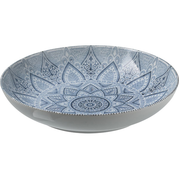 Тарелка глубокая «Вавилон»;фарфор;0,7л;D=205,H=40мм;голуб.,тем.син.