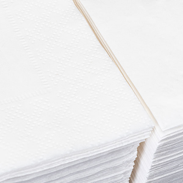 Салфетки бумажные двухслойные[200шт];бум. салфет.;,L=33,B=33см;белый