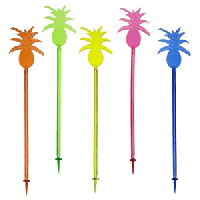 Мешалка «Ананас»[100шт];пластик;,L=23,5см;разноцветн.