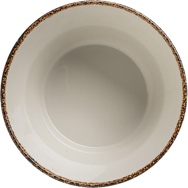 Салатник «Браун дэппл»;фарфор;0,6л;D=14см;белый,коричнев.