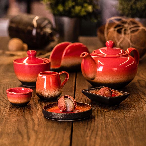 Соусник прямоуг. «Агат»;фарфор;50мл;,H=25,L=90,B=65мм;красный