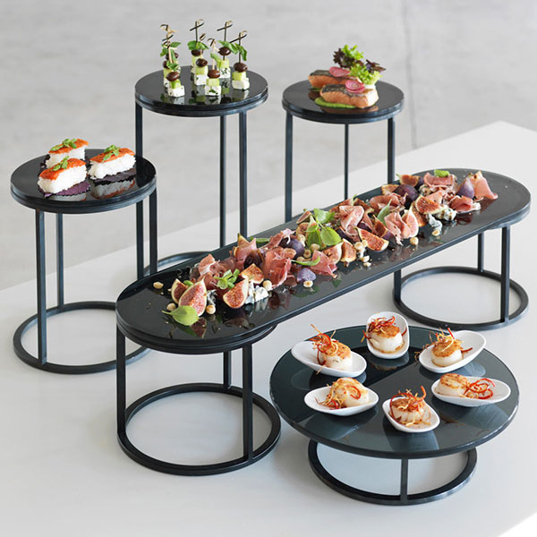 Блюдо для подачи;стекло;D=218,H=20мм;черный,полупрозр.