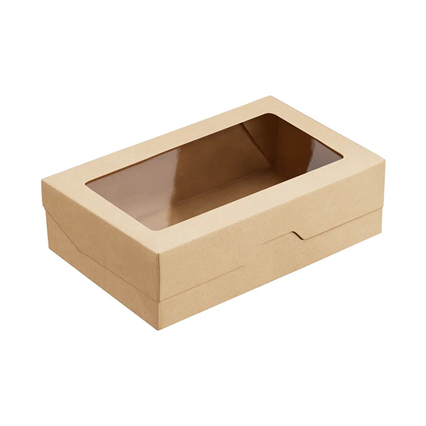 Контейнер бумажный OneBox с крышкой;картон;1,9л;,H=6,L=23,B=14см;св.корич.