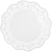 Настольные подкладки кружевные[100шт];бумага;D=28,L=28,B=28см;белый